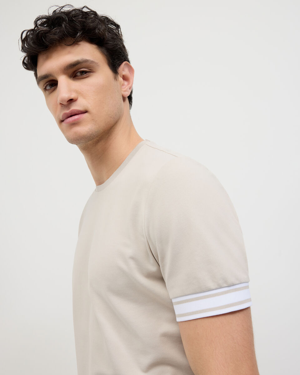 Curtis Travel Striped Pique Tee, Natural, hi-res